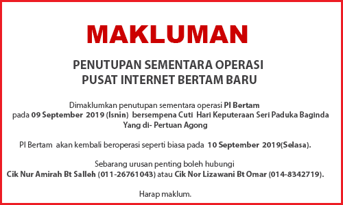 NOTIS PENUTUPAN PI CUTI AGONG